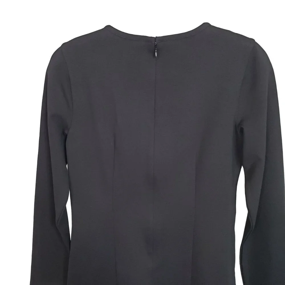 J Crew NWT Size 4 Dress Ponte Knit Shaped Fit Long Sleeve Round Neck Black - Picture 5 of 10